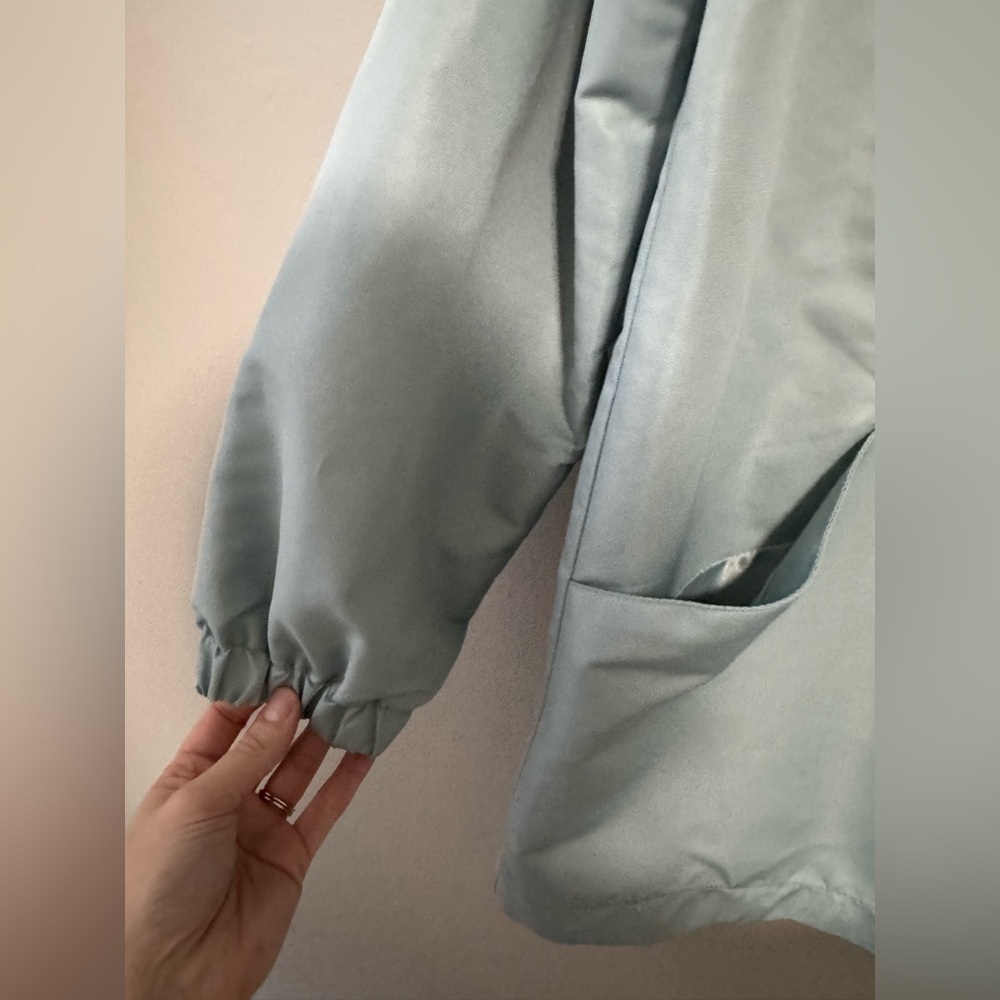 Vintage Blair Women's Light Blue Hooded trench Jacket size medium - Picture 5 of 9